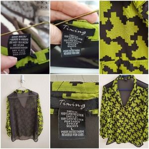 Green and Black long sleeve shirt